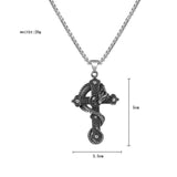 Gothic Skull Cross Pendant Necklace Stainless Steel
