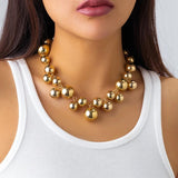 Chunky Acrylic Ball Bead Chain Necklace Vintage Grunge Jewelry