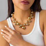 Chunky Acrylic Ball Bead Chain Necklace Vintage Grunge Jewelry