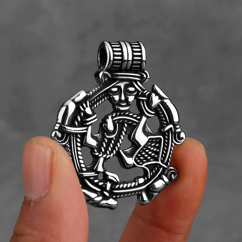 Viking Valhalla Borre God Necklace Men's Charm Rune Amulet Pendant