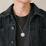 Catholic St Benedict Spinner Necklace Coin Pendant Stainless Steel