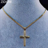 Hip Hop Cross Pendant Necklace Stainless Steel Never Fade