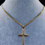 Hip Hop Cross Pendant Necklace Stainless Steel Never Fade