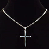 Hip Hop Cross Pendant Necklace Stainless Steel Never Fade