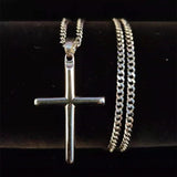 Hip Hop Cross Pendant Necklace Stainless Steel Never Fade