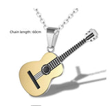 Music Guitar Pendant Necklace for Women, Men Chain