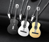 Music Guitar Pendant Necklace for Women, Men Chain