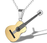 Music Guitar Pendant Necklace for Women, Men Chain