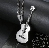 Music Guitar Pendant Necklace for Women, Men Chain