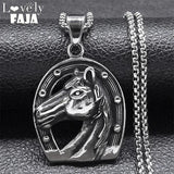 Men's Stainless Steel Horse Head Pendant Necklace