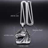 Men's Stainless Steel Horse Head Pendant Necklace