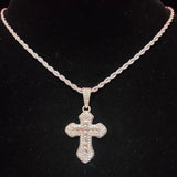 Hip Hop Cross Pendant Necklace Cuban Chain Iced out Bling Hiphop Necklaces