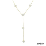Micro Pave CZ Heart Charm Link Chain Necklace