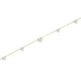 Micro Pave CZ Heart Charm Link Chain Necklace