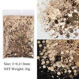 50g Silver Glitter Resin Filler Hexagons UV Resin Sequ
