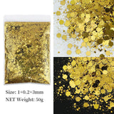 50g Silver Glitter Resin Filler Hexagons UV Resin Sequ