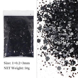 50g Silver Glitter Resin Filler Hexagons UV Resin Sequ