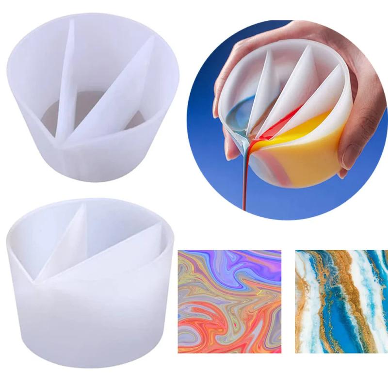 Silicone Epoxy Mix Paint Pouring Cups DIY Fluid Art Mold