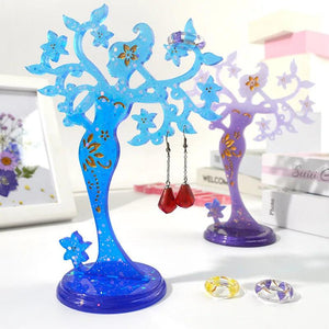DIY Crystal Epoxy Resin Mold Jewelry Stand Mirror Swing Table Silicone Mold
