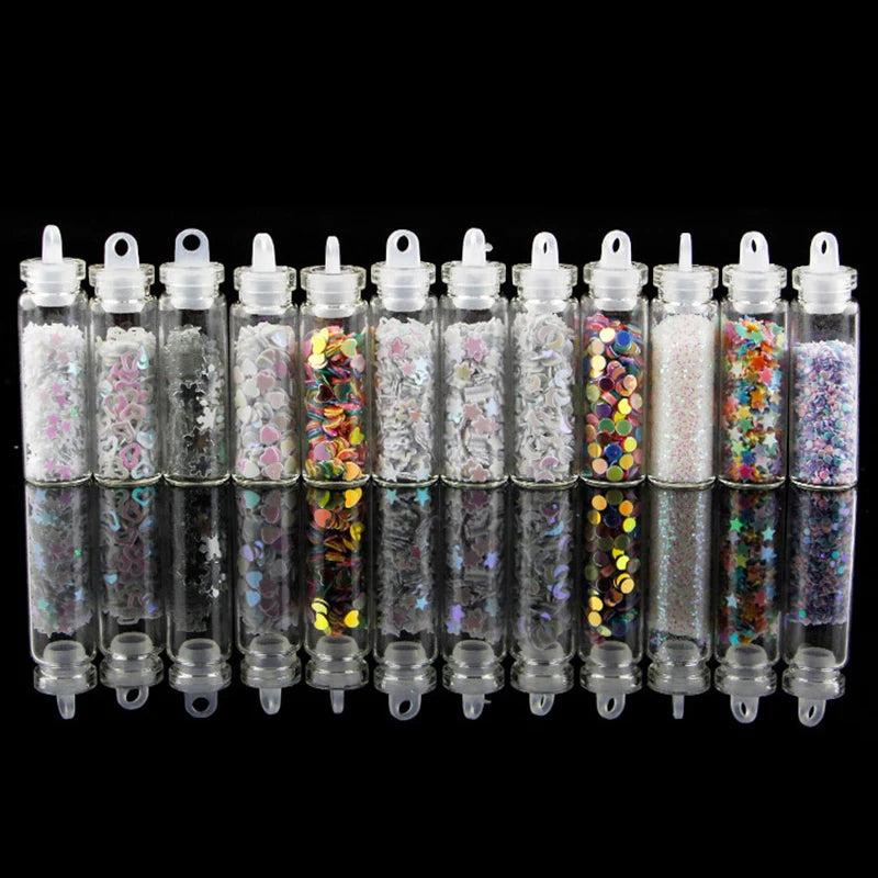 12pc Resin Filler Glitter Flakes Set Kit Clay Epoxy Silicone Mol