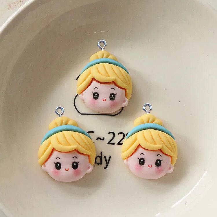 10Pcs Princess Series Charms Jewelry Making DIY Necklace Earring Keychain
