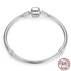 925 Sterling Silver 3MM Snake Chain Bangle & Bracelet 16-23CM