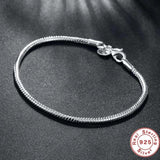925 Sterling Silver 3MM Snake Chain Bangle & Bracelet 16-23CM