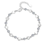 Charm Crystal Purple Bracelet 925 Silver Jewelry Girl Bride Wedding Bijou Gift
