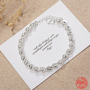 925 Silver Round Ball Bracelet Chain Wedding Jewelry Accessories