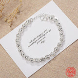 925 Silver Round Ball Bracelet Chain Wedding Jewelry Accessories