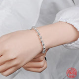 925 Silver Round Ball Bracelet Chain Wedding Jewelry Accessories