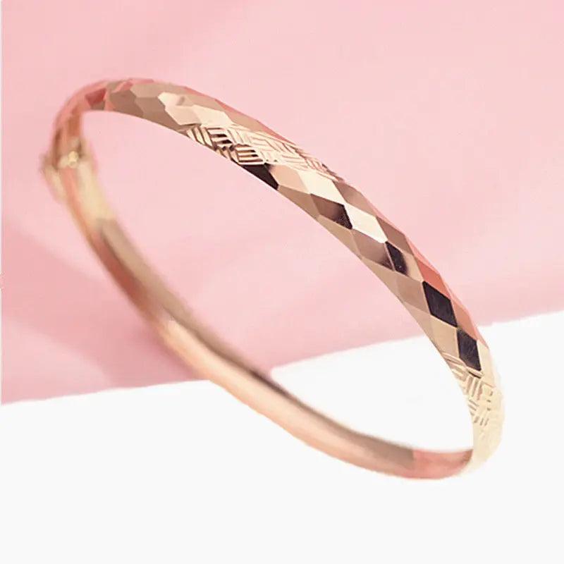 14K Rose Plated Purple Dazzling Light Bracelet for Women