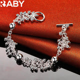 925 Silver Grape Beads Bracelet Chain for Women Wedding Engagement