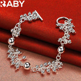 925 Silver Grape Beads Bracelet Chain for Women Wedding Engagement