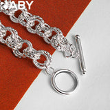 925 Sterling Silver Circle Bracelet Chain for Woman Man Charm Engagement Wedding