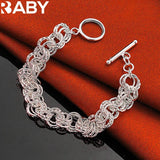 925 Sterling Silver Circle Bracelet Chain for Woman Man Charm Engagement Wedding