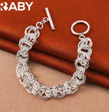 925 Sterling Silver Circle Bracelet Chain for Woman Man Charm Engagement Wedding
