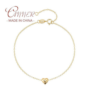 Sterling Silver Love Heart Pendant Bracelet Chains Women's Jewelry Gift