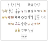 925 Silver Square Sparkle Hoop Earrings Wedding Party Jewelry