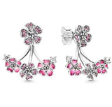 925 Silver Square Sparkle Hoop Earrings Wedding Party Jewelry