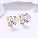 925 Silver 10mm Zircon Piercing Earrings for Women's Gift