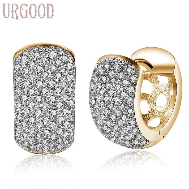 925 Silver Zircon Circular Earrings for Women's Party