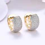 925 Silver Zircon Circular Earrings for Women's Party