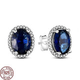 925 Silver Zircon CZ Studs Earrings Wedding Engagement Jewelry Gift