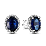 925 Silver Zircon CZ Studs Earrings Wedding Engagement Jewelry Gift