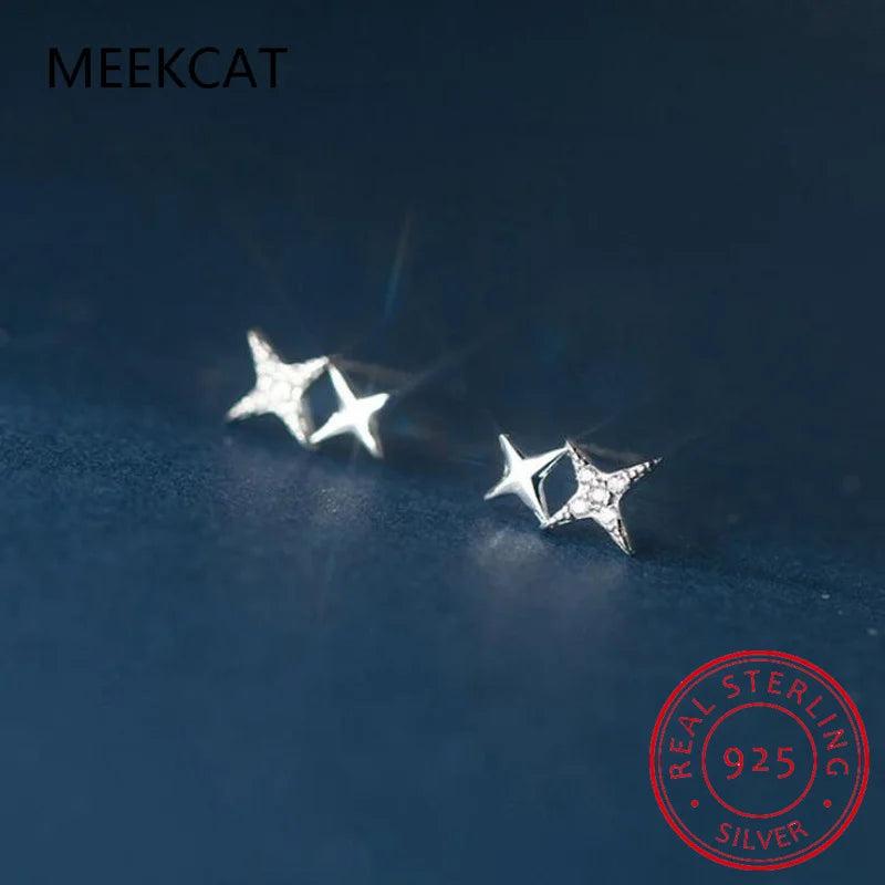 925 Silver CZ Stud Earrings For Daughter Girls DE0050