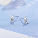 925 Silver CZ Stud Earrings For Daughter Girls DE0050
