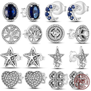 925 Silver Earrings Women 925 Sterling Silver Zircon CZ Studs Earrings