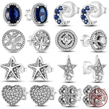 925 Silver Earrings Women 925 Sterling Silver Zircon CZ Studs Earrings
