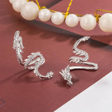 Dragon Earbone Clip Zircon Earrings 925 Silver Jewelry